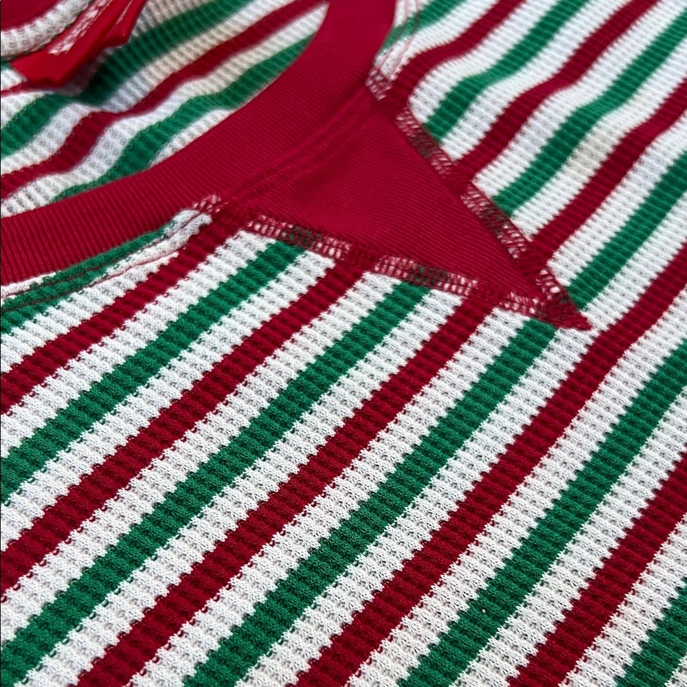 Striped Red and Green women’s Pajamas - Picture 3 of 5